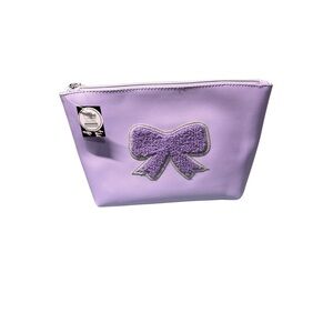Gina Concepts Lavender Saffiano Faux Leather Cosmetic Bag & Hair Comb NWT